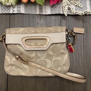 Coach Gold and Tan Crossbody
